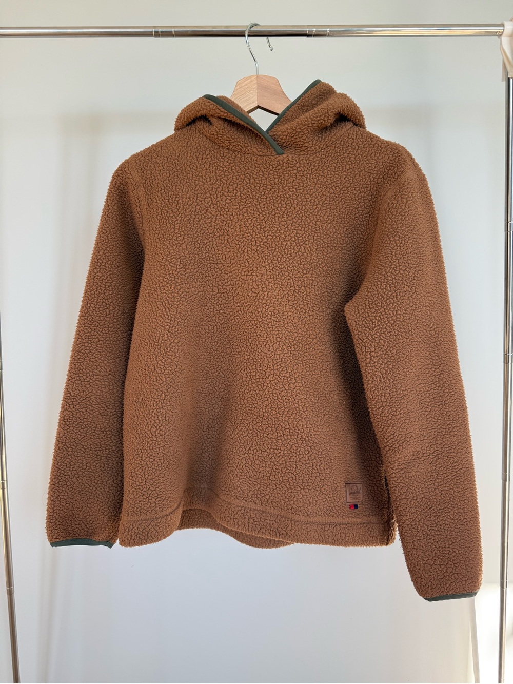 Womens Herschal Brown Sherpa Hoodie Sweater